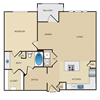 A4 Floor Plan: 1 bedroom, 1 bathroom